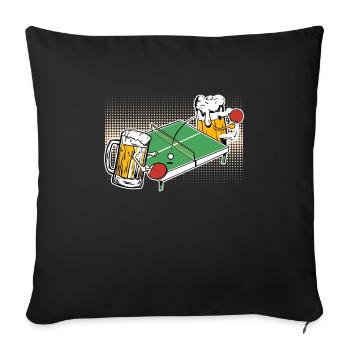 Party Beer Pong Beer Pong Table Beer Pong - Sofa pillowcase 17,3'' x 17,3'' (45 x 45 cm) - black - Front