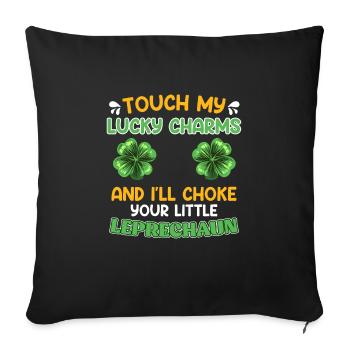 Lustiger St. Patrick’s Day Spruch Lucky Charms - Sofakissenbezug 45 x 45 cm - Schwarz - Vorne