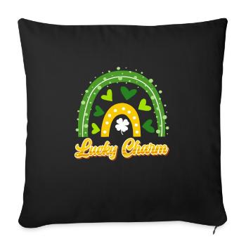 Porte-bonheur Saint-Patrick - Housse de coussin décorative 45 x 45 cm - noir - Devant