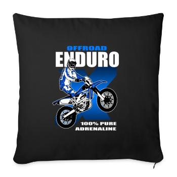 Enduro Offroad - Sofa pillowcase 17,3'' x 17,3'' (45 x 45 cm) - black - Front