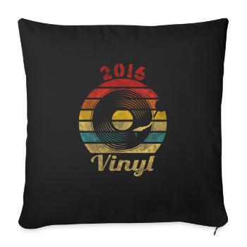 2016 Vinyl Retro Record Vintage Music - Sofakissenbezug 45 x 45 cm - Schwarz - Vorne
