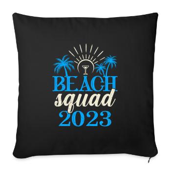 Escouade de plage 2023 Holiday Friends Spring Break - Housse de coussin décorative 45 x 45 cm - noir - Devant