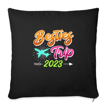Besties Trip 2023 Urlaub mit Freunden Spring Break - Sofakissenbezug 45 x 45 cm - Schwarz - Vorne