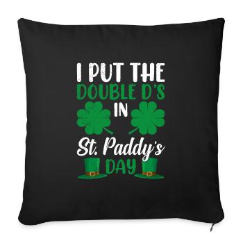 St. Paddys Day Double D’s St. Patrick’s Day - Housse de coussin décorative 45 x 45 cm - noir - Devant