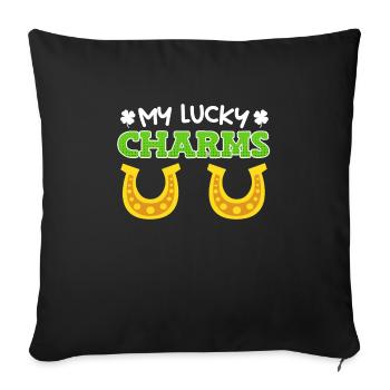 My Lucky Charms Horseshoe St. Patrick's Day - Sofa pillowcase 17,3'' x 17,3'' (45 x 45 cm) - black - Front