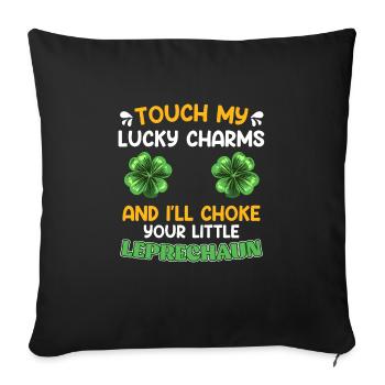 Lustiger St. Patrick’s Day Spruch Lucky Charms - Sofakissenbezug 45 x 45 cm - Schwarz - Vorne