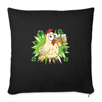 St. Patrick’s Day Huhn - Sofakissenbezug 45 x 45 cm - Schwarz - Vorne