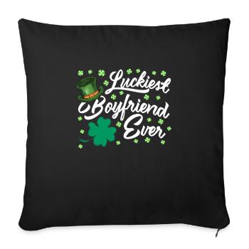 Luckiest Boyfriend ever Valentine's Day - Sofa pillowcase 17,3'' x 17,3'' (45 x 45 cm) - black - Front