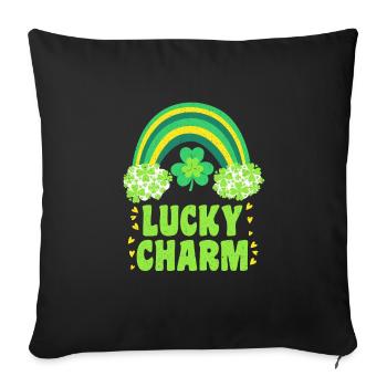 Lucky Charm Lucky Charm Rainbow - Sofa pillowcase 17,3'' x 17,3'' (45 x 45 cm) - black - Front