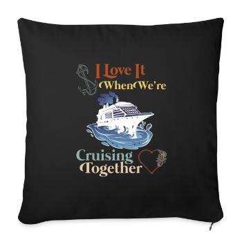 Croisière ensemble Vacances de printemps - Housse de coussin décorative 45 x 45 cm - noir - Devant