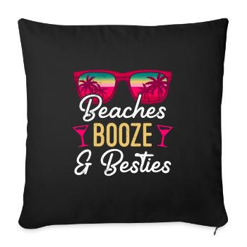 Plages Alcool Besties 2023 Vacances de printemps - Housse de coussin décorative 45 x 45 cm - noir - Devant