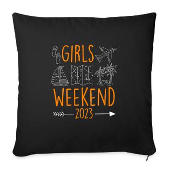 Mädelswochenende Girls Weekend 2023 Spring Break - Housse de coussin décorative 45 x 45 cm - noir - Devant