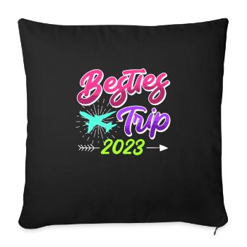 Besties Trip 2023 Urlaub mit Freunden Spring Break - Sofakissenbezug 45 x 45 cm - Schwarz - Vorne
