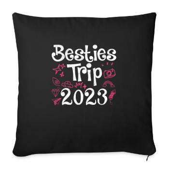 Besties Trip 2023 Sommerurlaub 2023 Spring Break - Sofakissenbezug 45 x 45 cm - Schwarz - Vorne