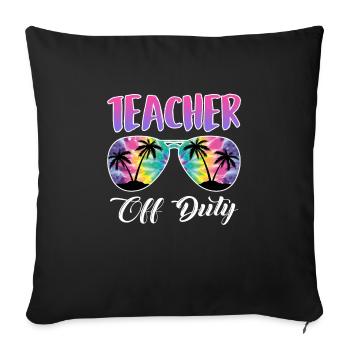 Enseignant hors service enseignant enseignant à la retraite - Housse de coussin décorative 45 x 45 cm - noir - Devant