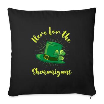 La Saint-Patrick est là pour les manigances - Housse de coussin décorative 45 x 45 cm - noir - Devant