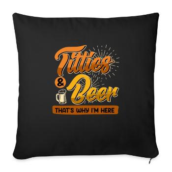 Fête de célébration des fêtes Mésanges et fête de la bière - Housse de coussin décorative 45 x 45 cm - noir - Devant