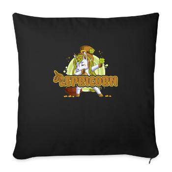 Lepricorn Licorne de la Saint-Patrick - Housse de coussin décorative 45 x 45 cm - noir - Devant