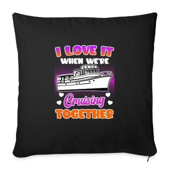 Croisière ensemble Croisière vacances de printemps - Housse de coussin décorative 45 x 45 cm - noir - Devant