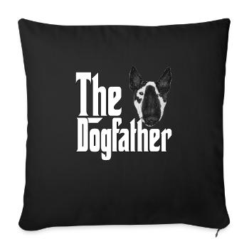 Bullterier Chien Papa Chien Père Chiens Papa Père Rouge - Housse de coussin décorative 45 x 45 cm - noir - Devant