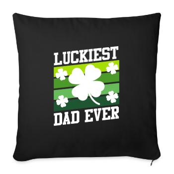 Le père le plus chanceux de tous les temps Clover Saint-Patrick - Housse de coussin décorative 45 x 45 cm - noir - Devant
