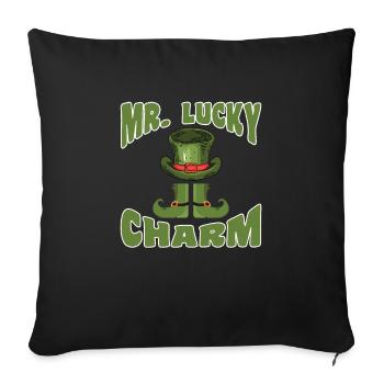 Mr Lucky Charm Glücksbringer St. Patrick's Day - Sofa pillowcase 17,3'' x 17,3'' (45 x 45 cm) - black - Front