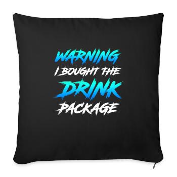 Attention j’ai réservé le forfait boissons party - Housse de coussin décorative 45 x 45 cm - noir - Devant