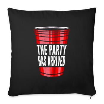 Beer Pong The Party Is Here Party Beer Pong - Sofa pillowcase 17,3'' x 17,3'' (45 x 45 cm) - black - Front