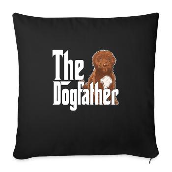 Cockapoo Dog Papa Dogfather Chiens Papa Père Rotti - Housse de coussin décorative 45 x 45 cm - noir - Devant