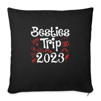 Besties Trip 2023 Sommerurlaub 2023 Spring Break - Sofakissenbezug 45 x 45 cm - Schwarz - Vorne