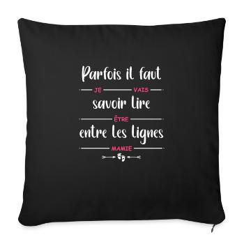 je vais être mamie - Housse de coussin décorative 45 x 45 cm - noir - Devant