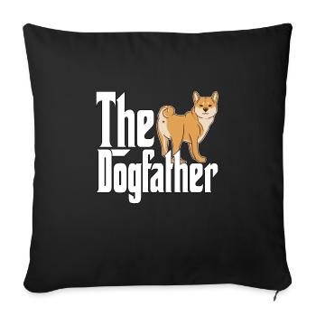Shiba Inu Dog Dad Dogfather Dogs Daddy Father Rott - Sofakissenbezug 45 x 45 cm - Schwarz - Vorne