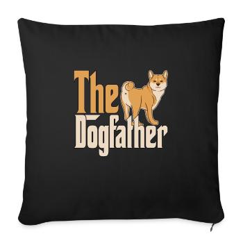 Shiba Inu Dog Dad Dogfather Dogs Daddy Father Rott - Sofakissenbezug 45 x 45 cm - Schwarz - Vorne
