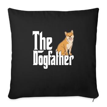 Shiba Inu Dog Dad Dogfather Dogs Daddy Father Rott - Sofakissenbezug 45 x 45 cm - Schwarz - Vorne