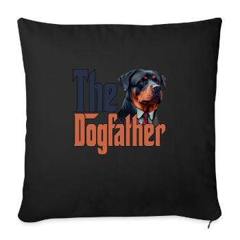 Rottweiler Chien Papa Chien Père Chiens Papa Père Rouge - Housse de coussin décorative 45 x 45 cm - noir - Devant