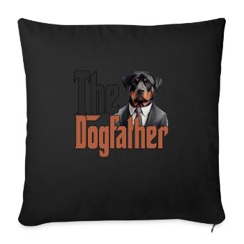 Rottweiler Chien Papa Chien Père Chiens Papa Père Rouge - Housse de coussin décorative 45 x 45 cm - noir - Devant
