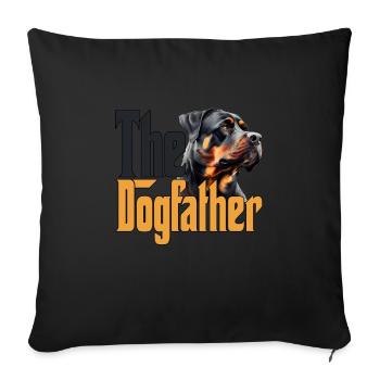 Rottweiler Chien Papa Chien Père Chiens Papa Père Rouge - Housse de coussin décorative 45 x 45 cm - noir - Devant