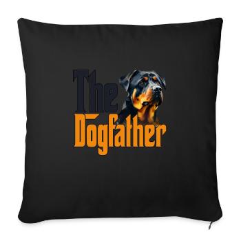 Rottweiler Chien Papa Chien Père Chiens Papa Père Rouge - Housse de coussin décorative 45 x 45 cm - noir - Devant