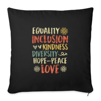 Inclusion handicap acceptance and awareness - Sofa pillowcase 17,3'' x 17,3'' (45 x 45 cm) - black - Front
