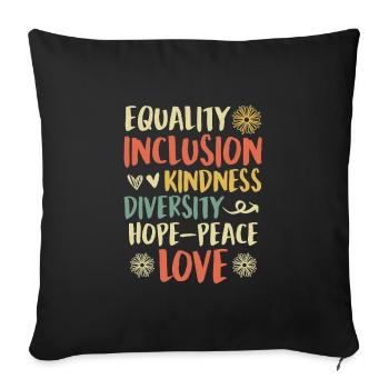 Inclusion handicap acceptance and awareness - Sofa pillowcase 17,3'' x 17,3'' (45 x 45 cm) - black - Front