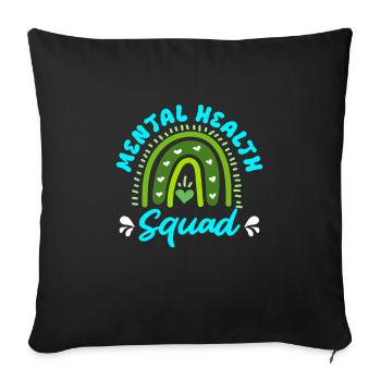 Mentale Gesundheit Mental Health Squad - Sofa pillowcase 17,3'' x 17,3'' (45 x 45 cm) - black - Front