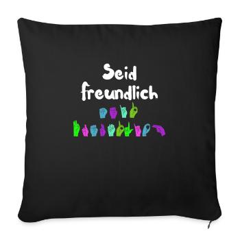 Mental Health Seid freundlich zu euch - Sofakissenbezug 45 x 45 cm - Schwarz - Vorne