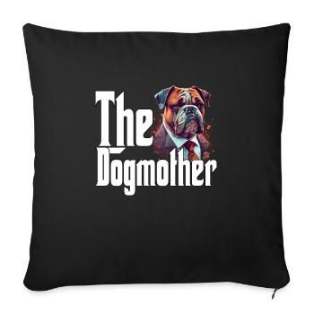 Bulldog Dog Mom Dogmother Dogs Mommy - Sofa pillowcase 17,3'' x 17,3'' (45 x 45 cm) - black - Front