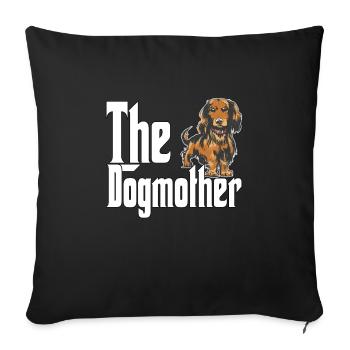 Teckel Chien Maman Chienne Chiens Maman - Housse de coussin décorative 45 x 45 cm - noir - Devant