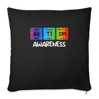 Autism Awareness Diversity and Awareness - Sofa pillowcase 17,3'' x 17,3'' (45 x 45 cm) - black - Front