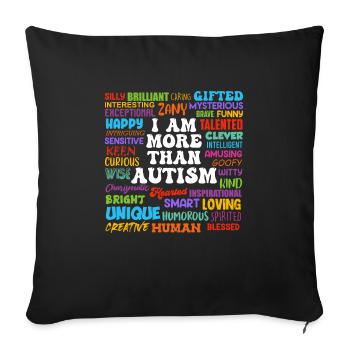 Sensibilisation à l’autisme Solidarité et sensibilisation - Housse de coussin décorative 45 x 45 cm - noir - Devant