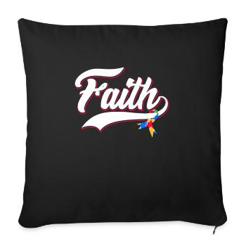 Autism Faith Consciousness Autistic - Sofa pillowcase 17,3'' x 17,3'' (45 x 45 cm) - black - Front