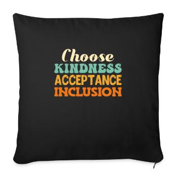 Acceptance handicap Inclusion is a decision - Sofa pillowcase 17,3'' x 17,3'' (45 x 45 cm) - black - Front