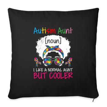 Autismus Bewusstsein Tante eines autistischen - Sofakissenbezug 45 x 45 cm - Schwarz - Vorne