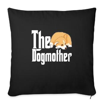 Corgi Dog Mom Dogmother Dogs Mommy - Sofa pillowcase 17,3'' x 17,3'' (45 x 45 cm) - black - Front
